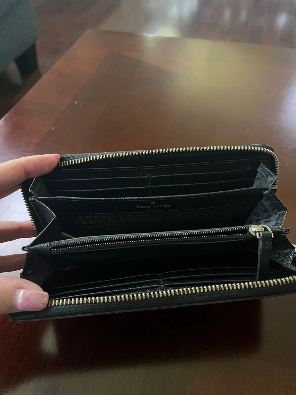 kate spade Colorblock Zip-Around Wallet in Black, Blue, Pink, Cream
